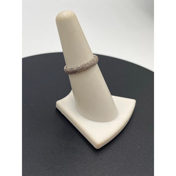 LT Vintage 925 Sterling Silver Textured Stardust Band Ring Size 6 3/4 - Picture 3 of 9